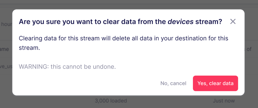 Are you sure you want to clear data